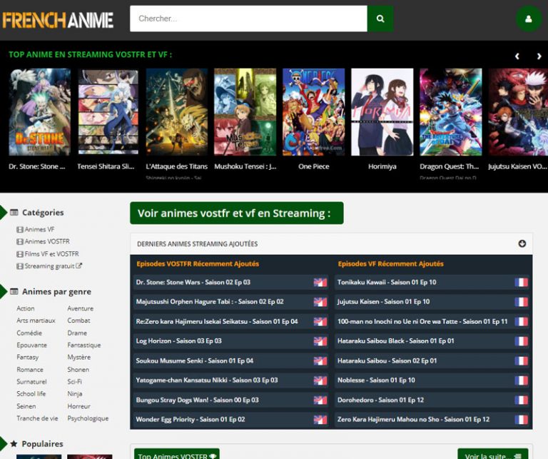 Best Streaming Sites French FRENCH ANIME | TOP SITE STREAMING