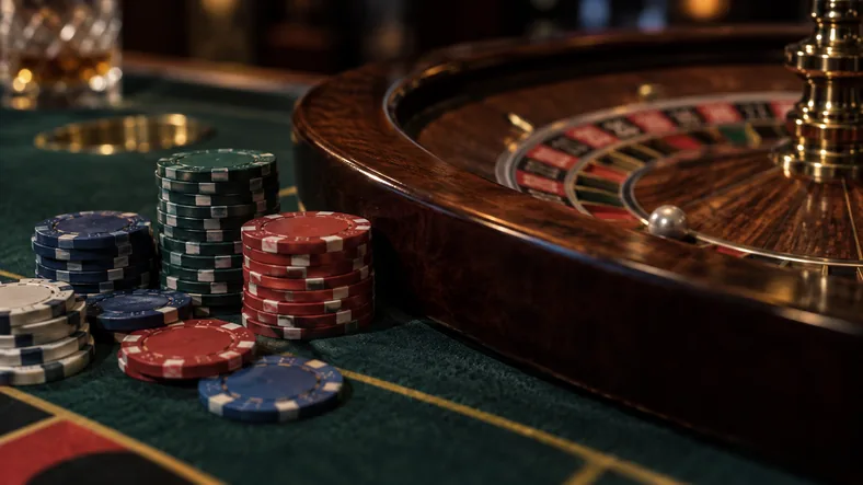 Avantage de la maison : pourquoi le casino gagne à long terme ? | TOP SITE STREAMING Des jetons près du bord d’une roulette de casino.